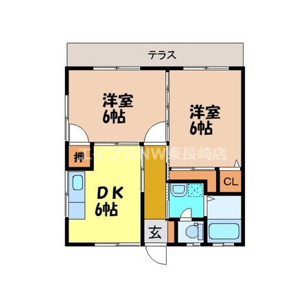 サンハウス道ノ尾の物件間取画像